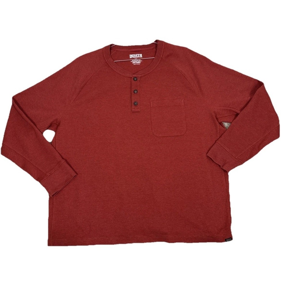 Duluth Trading Co Burly Thermal Shirt Standard Fit Untucked Length Mens 3XL Rust
